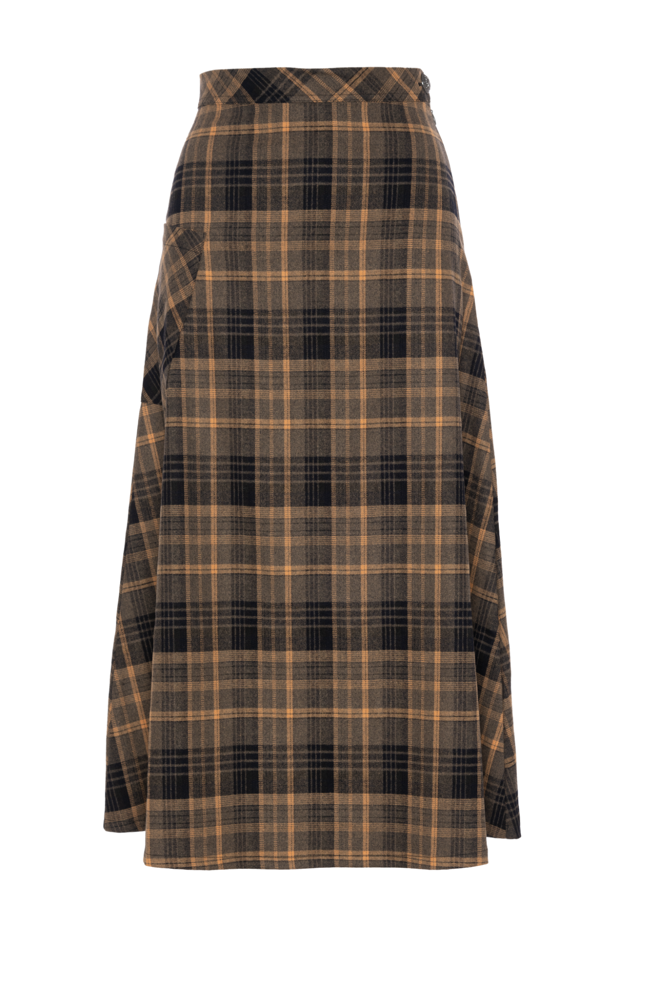 Plaid Corduroy Pocket Skirt