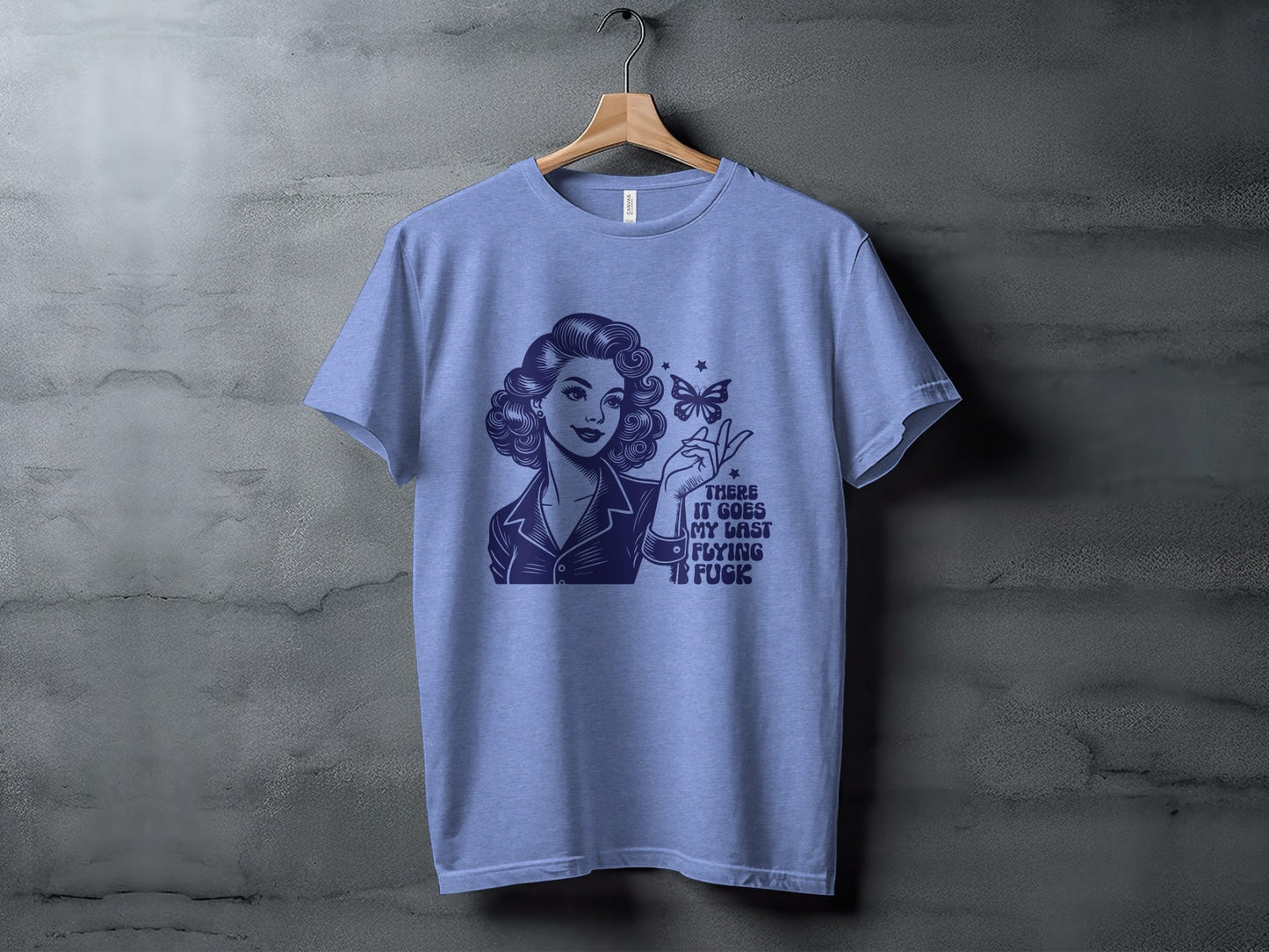 Retro Girl Butterfly Last Flying F Word Phrase T-Shirt