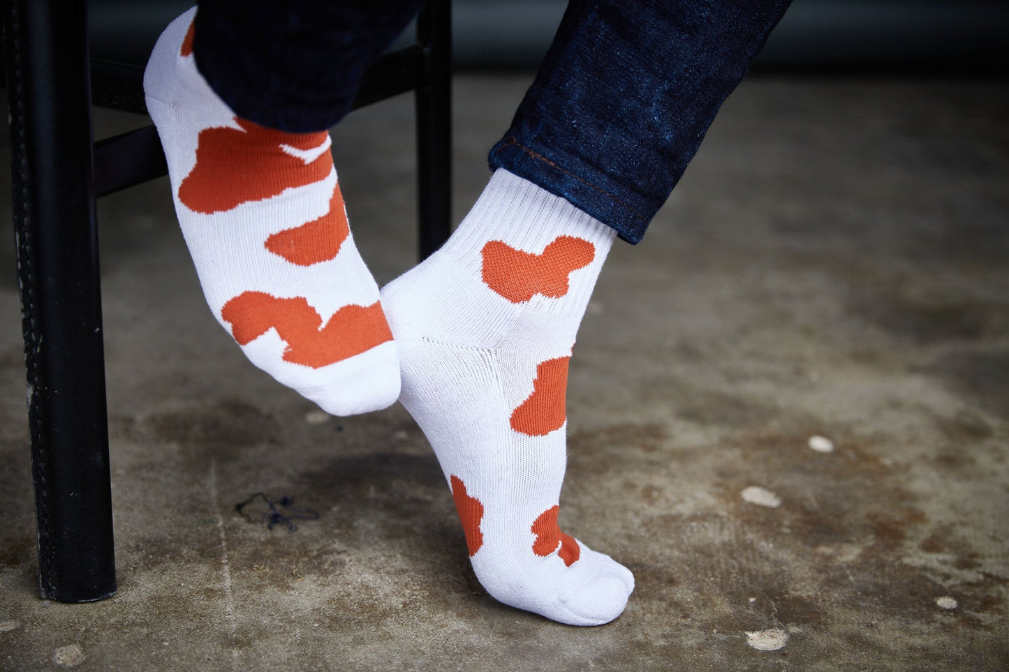 CiderOrange Cow Print Casual Socks