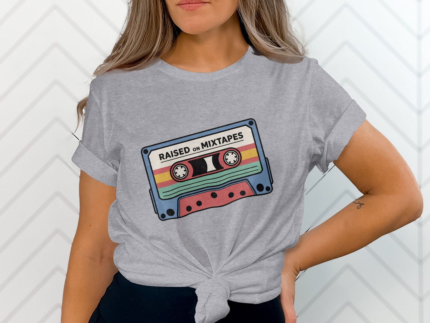 Raised On Mixtapes Retro Cassette T-Shirt