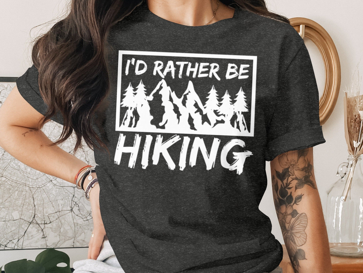 I would rather be Hiking outdoors Mountain T-Shirt