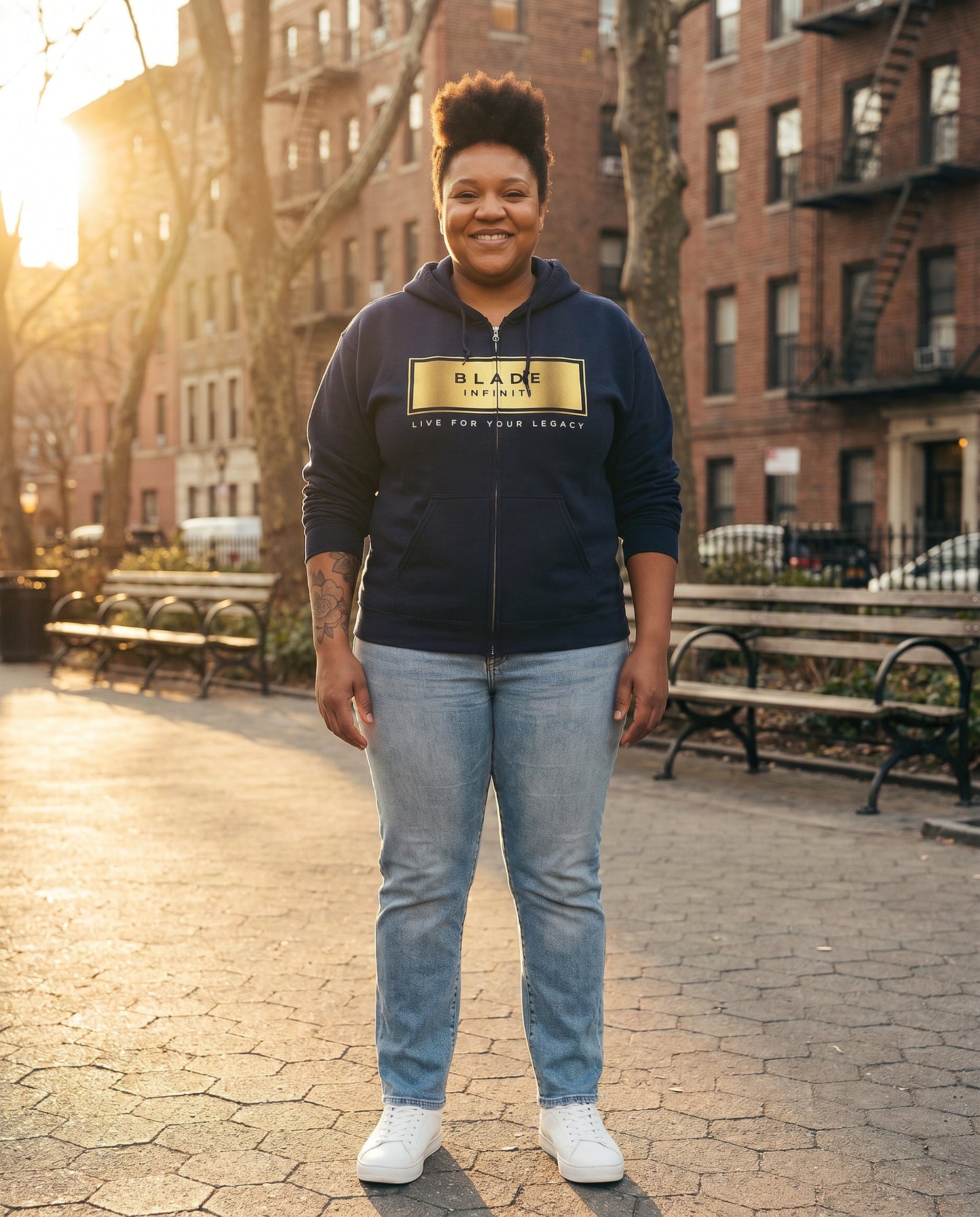 Legacy Essential Gold Zip Hoodie