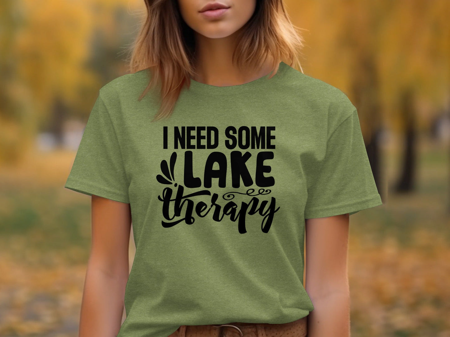 I Need Some Lake Therapy Relaxing Lake Scene T-Shirt
