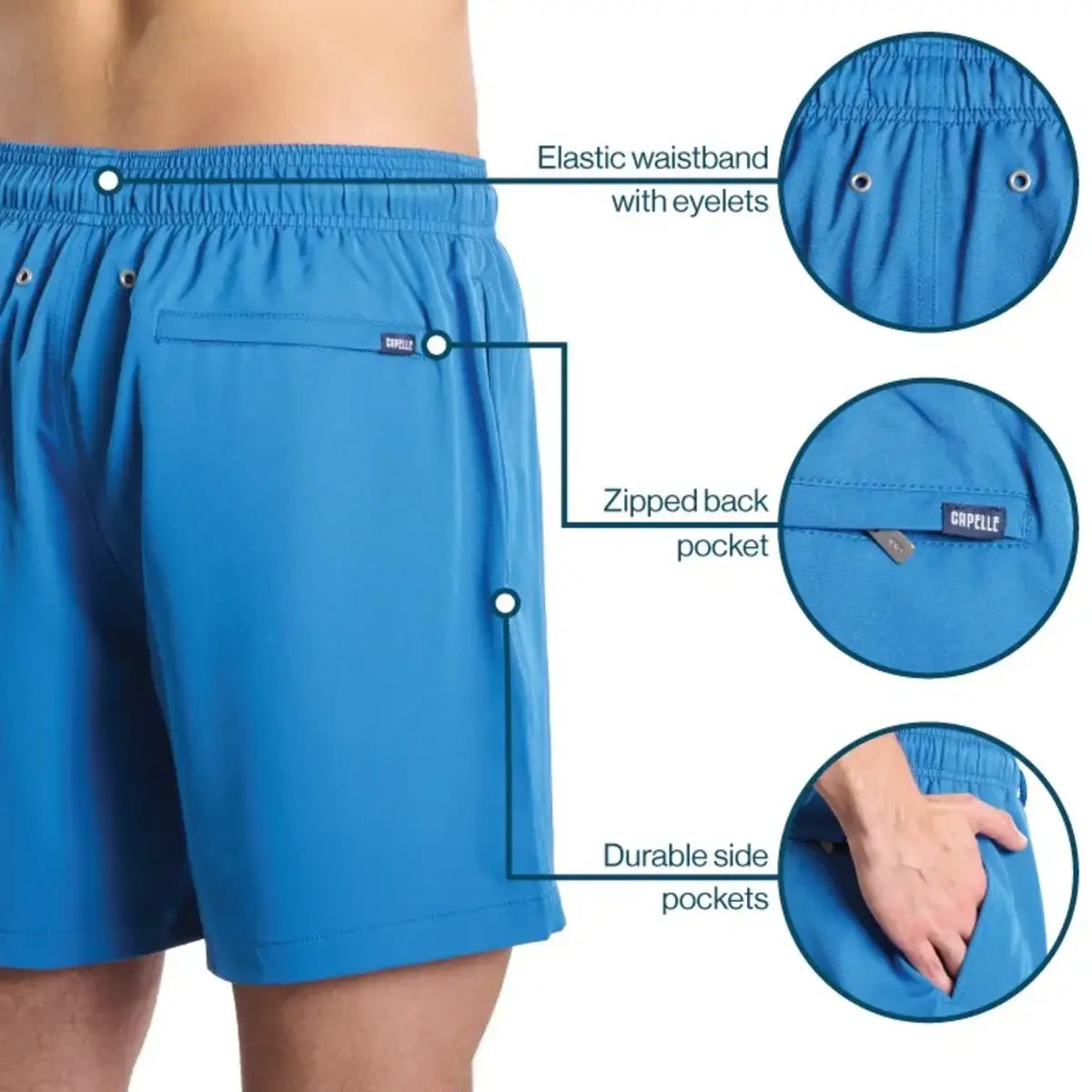 Men’s Premium Compression-Lined Hybrid Shorts – Bayside Shade-Splash