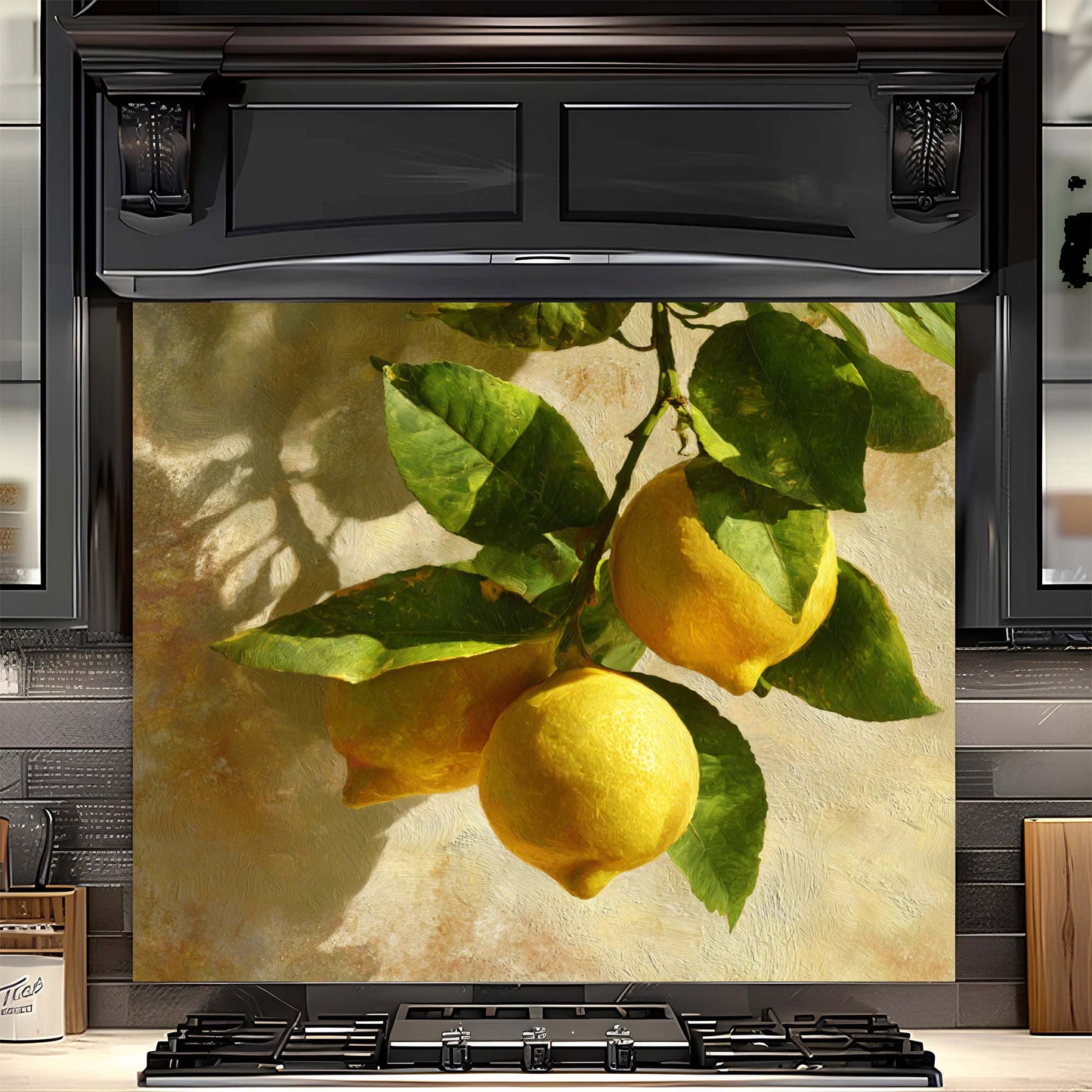 Amalfi Lemons – Tempered Glass Backsplash for Kitchen – Mediterranean Citrus Splashback