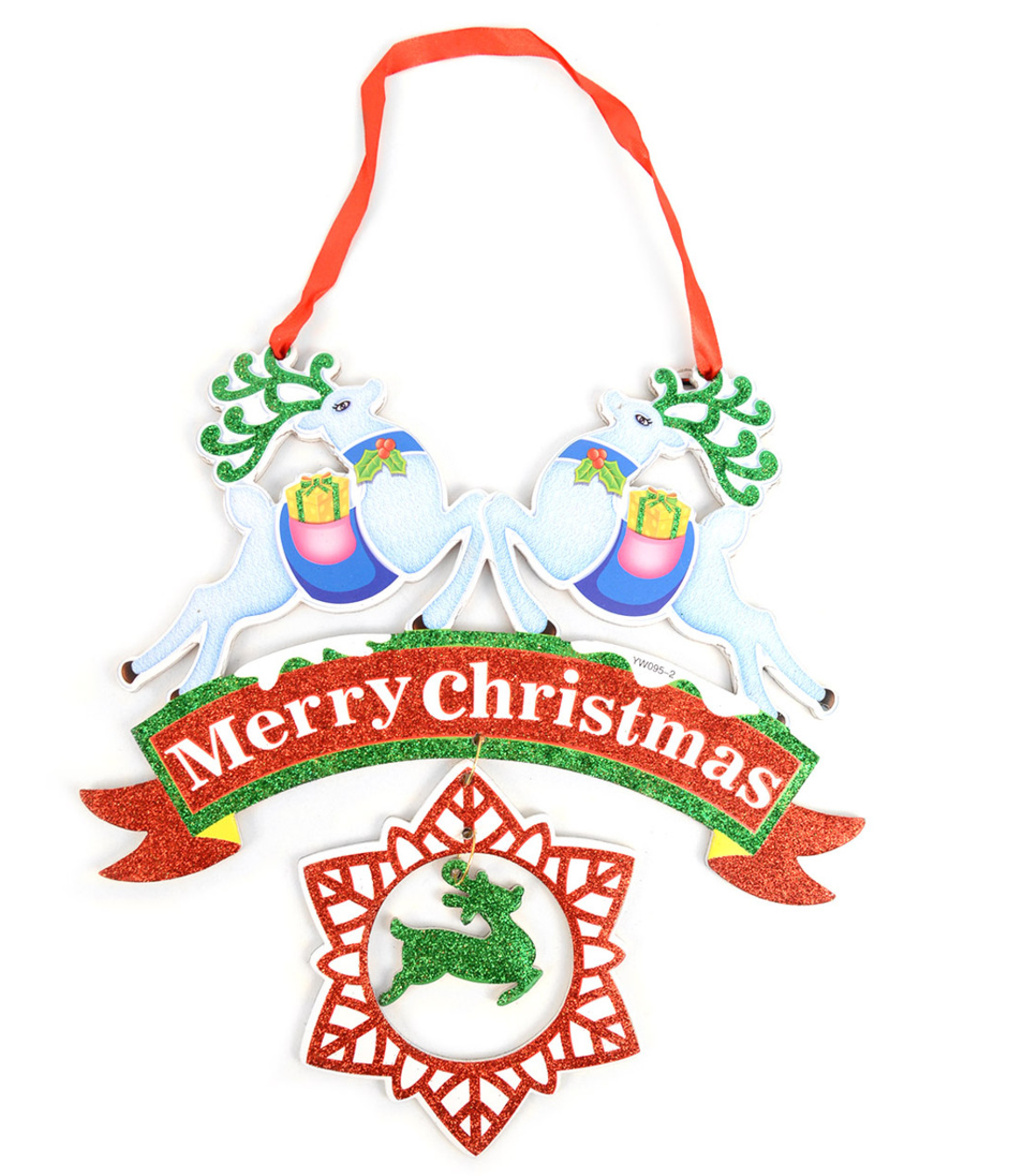 Merry Christmas Glittery Hanging Wall Decoration
