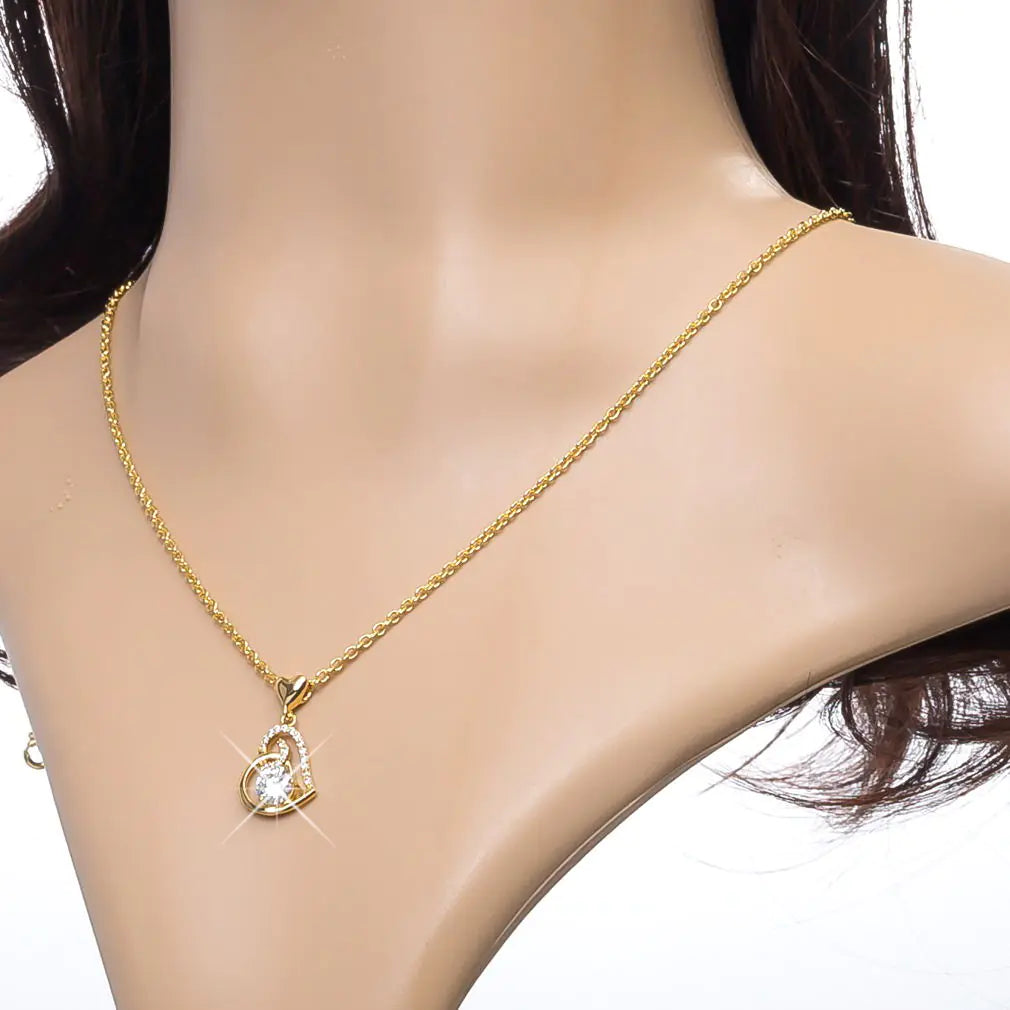 Heart-Shaped Pendant with Austrian Zirconia