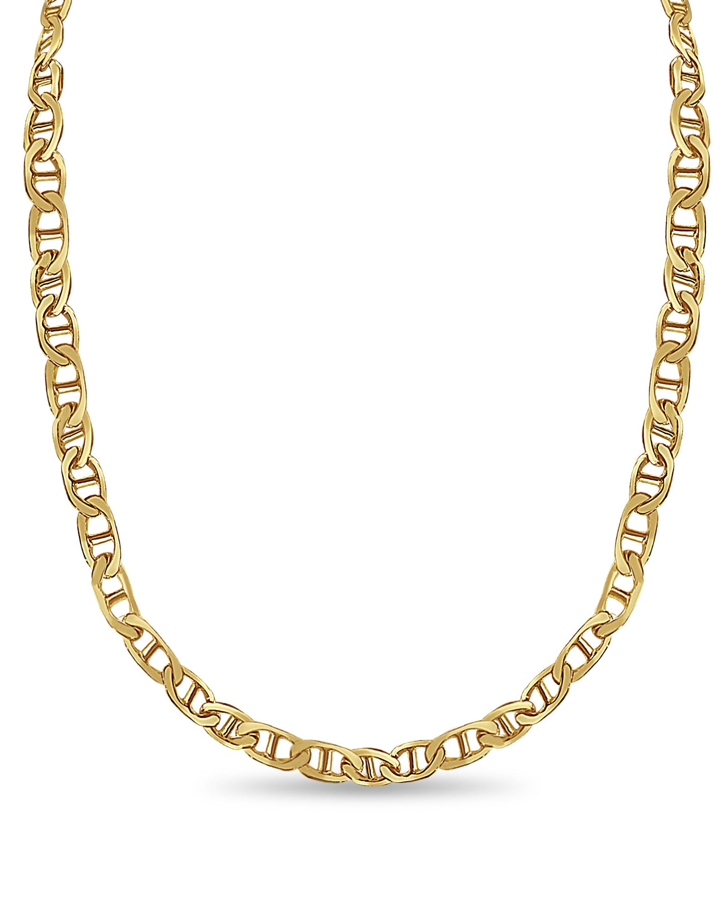 Mariner Solid White/Yellow/Rose Gold Handmade Necklace , 8mm, 16-30 Inch