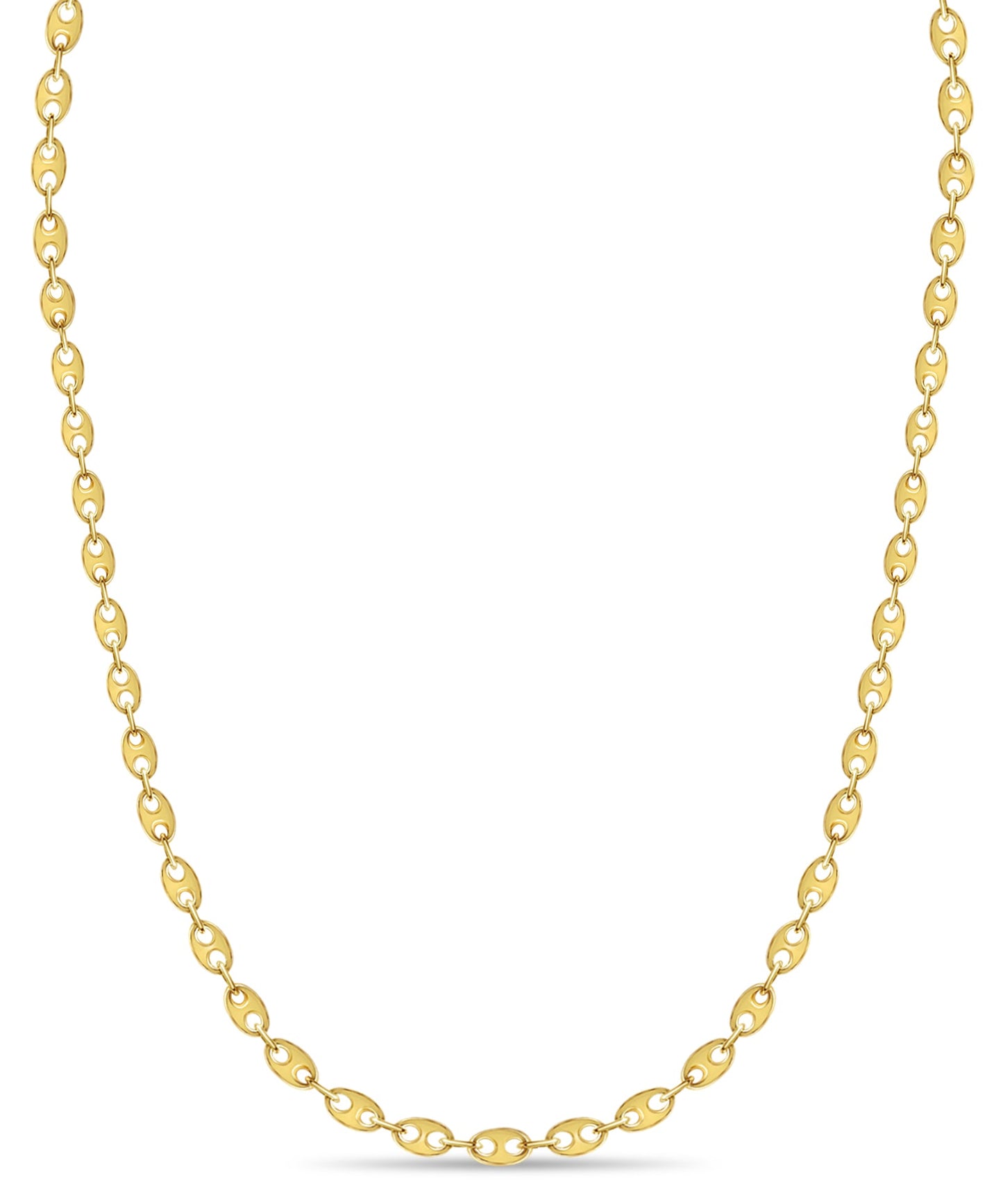 Mariner Solid White/Yellow/Rose Gold Handmade Necklace , 9mm, 16-30 Inch