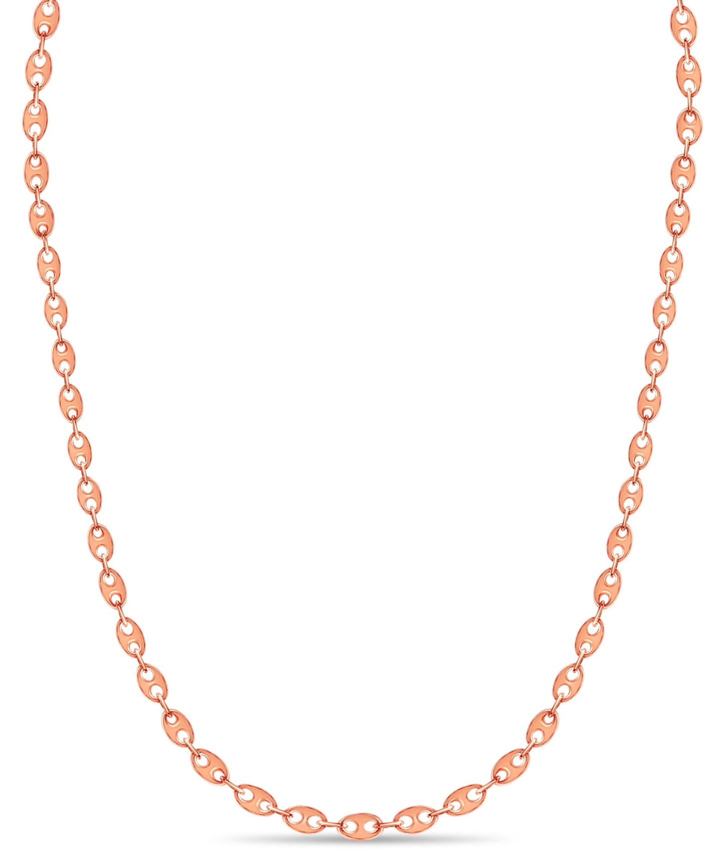 Mariner Solid White/Yellow/Rose Gold Handmade Necklace , 9mm, 16-30 Inch