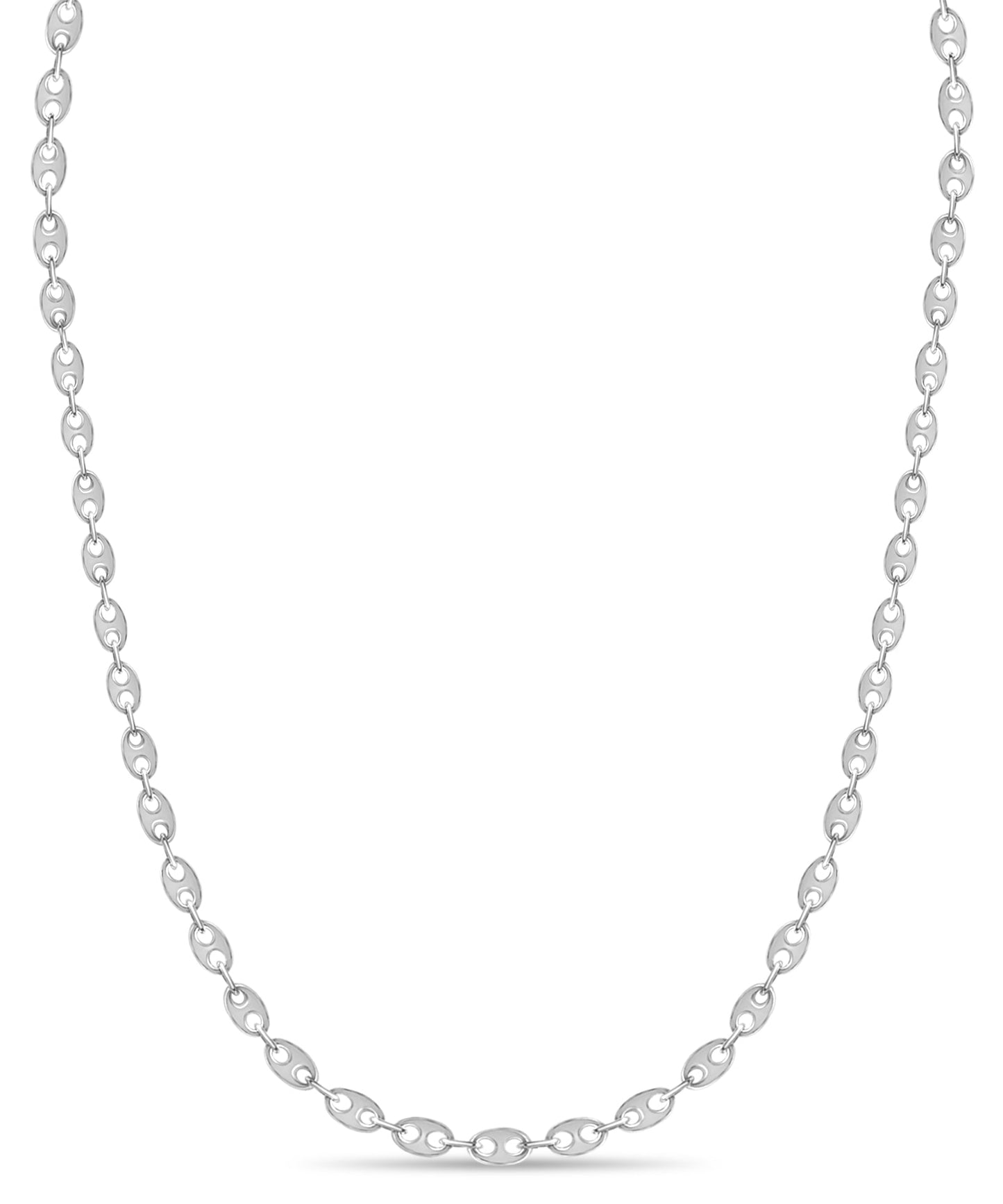 Mariner Solid White/Yellow/Rose Gold Handmade Necklace , 9mm, 16-30 Inch