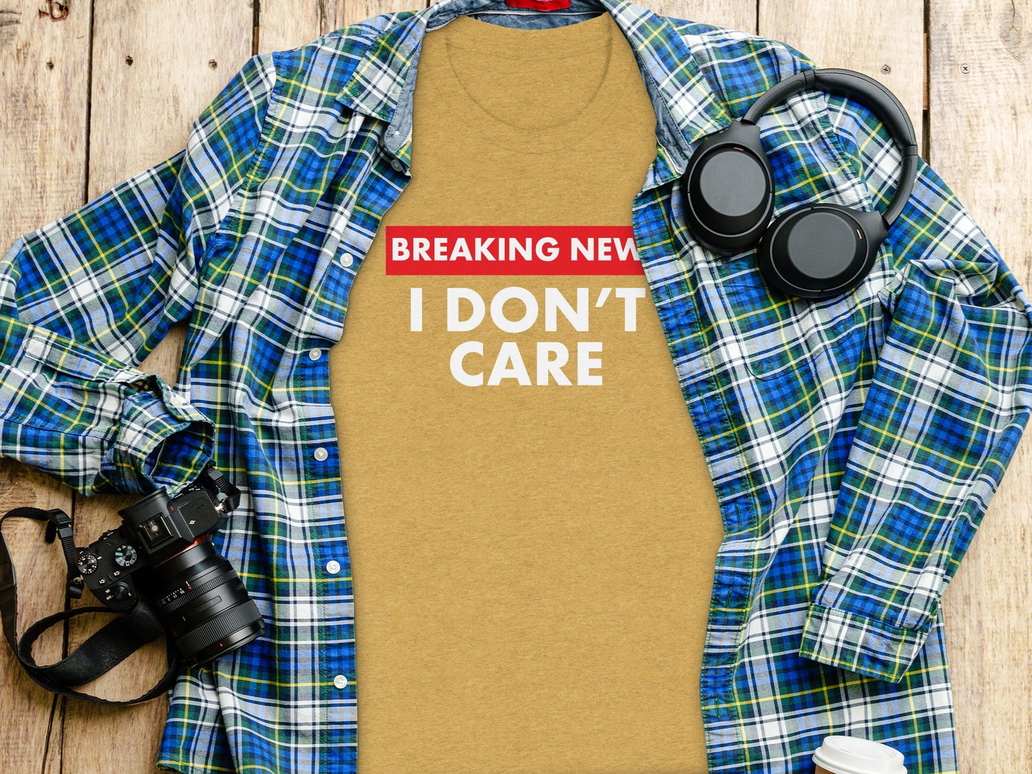 Breaking News I Don't Care Statement Novelty Humor T-Shirt