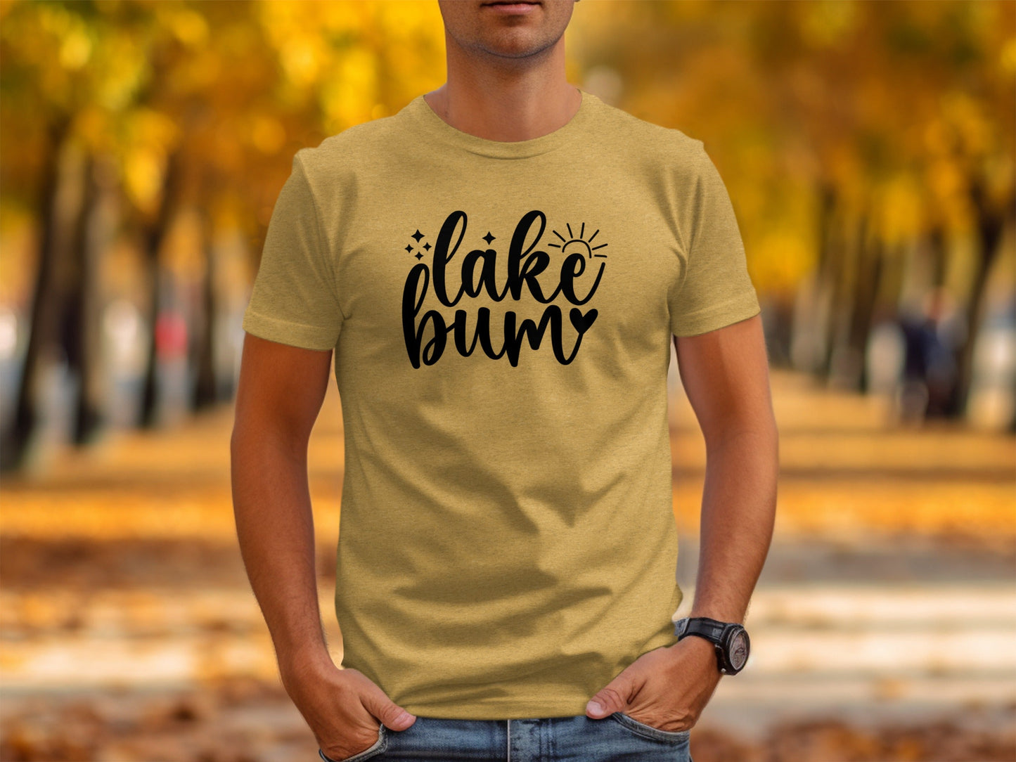 Lake Bum Sunshine Graphic Design Simple T-Shirt