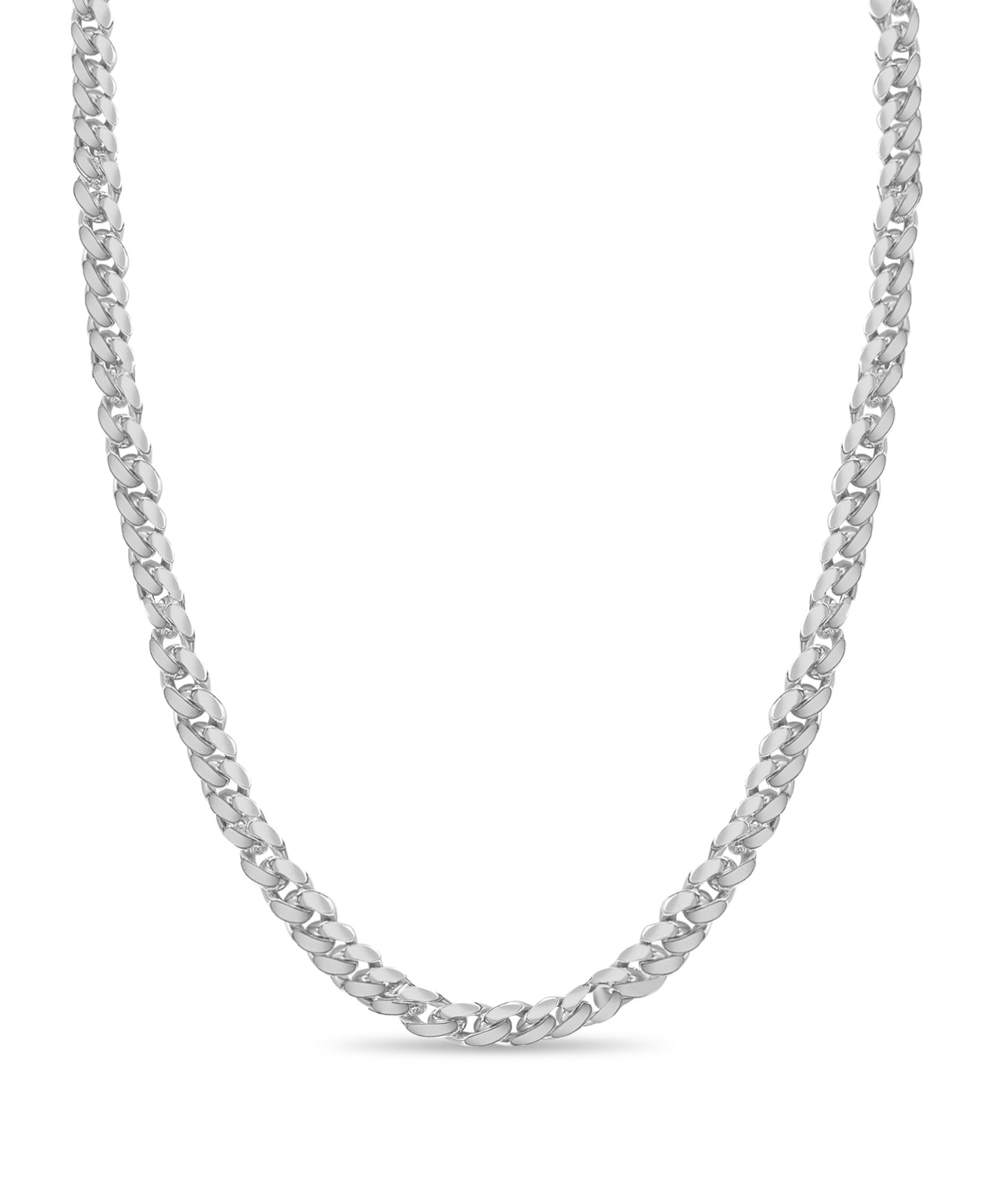 Curb Solid White/Yellow/Rose Gold Handmade Necklace , 15mm, 16-30 Inch