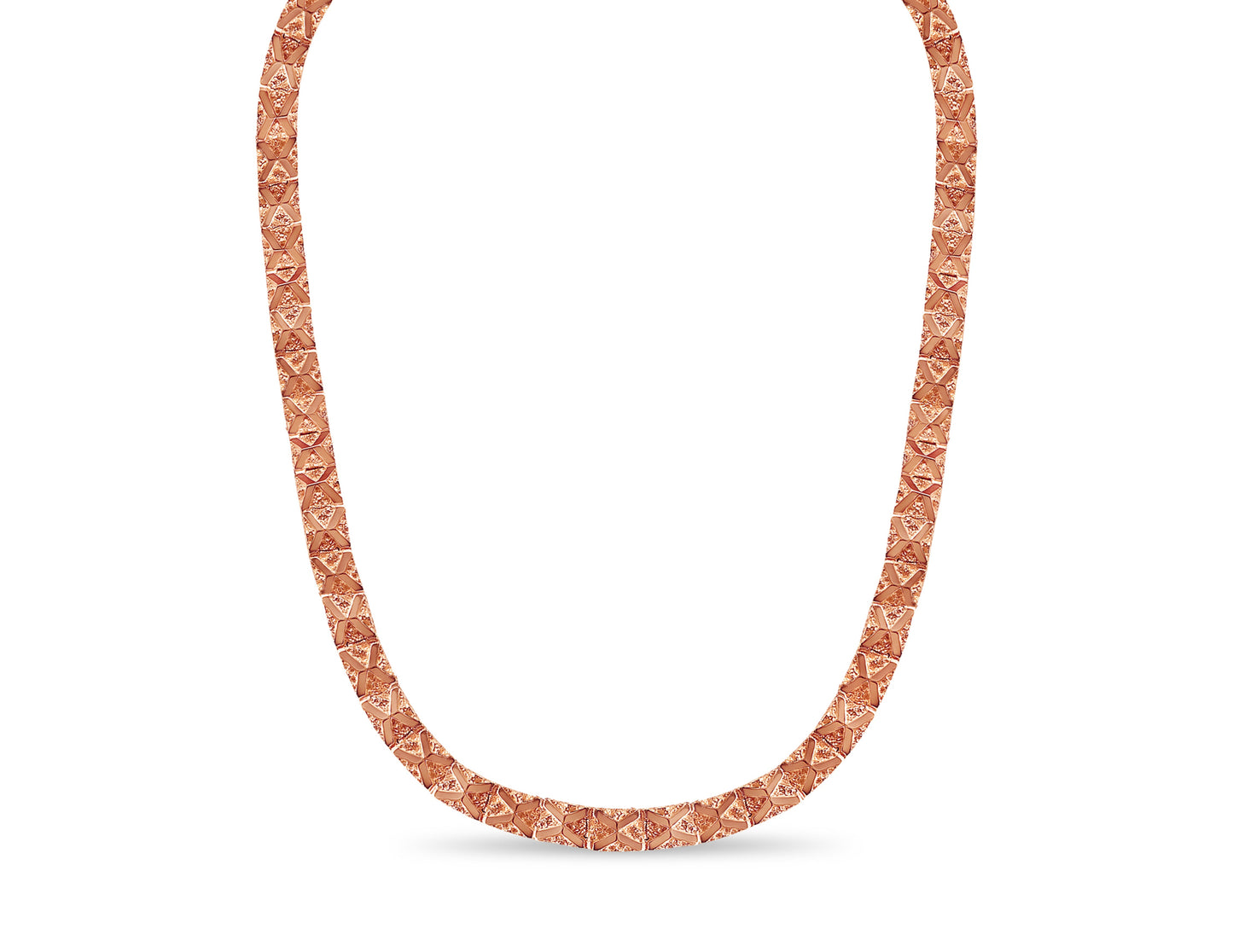 Nugget Solid White/Yellow/Rose Gold Handmade Necklace , 11mm, 16-30 Inch