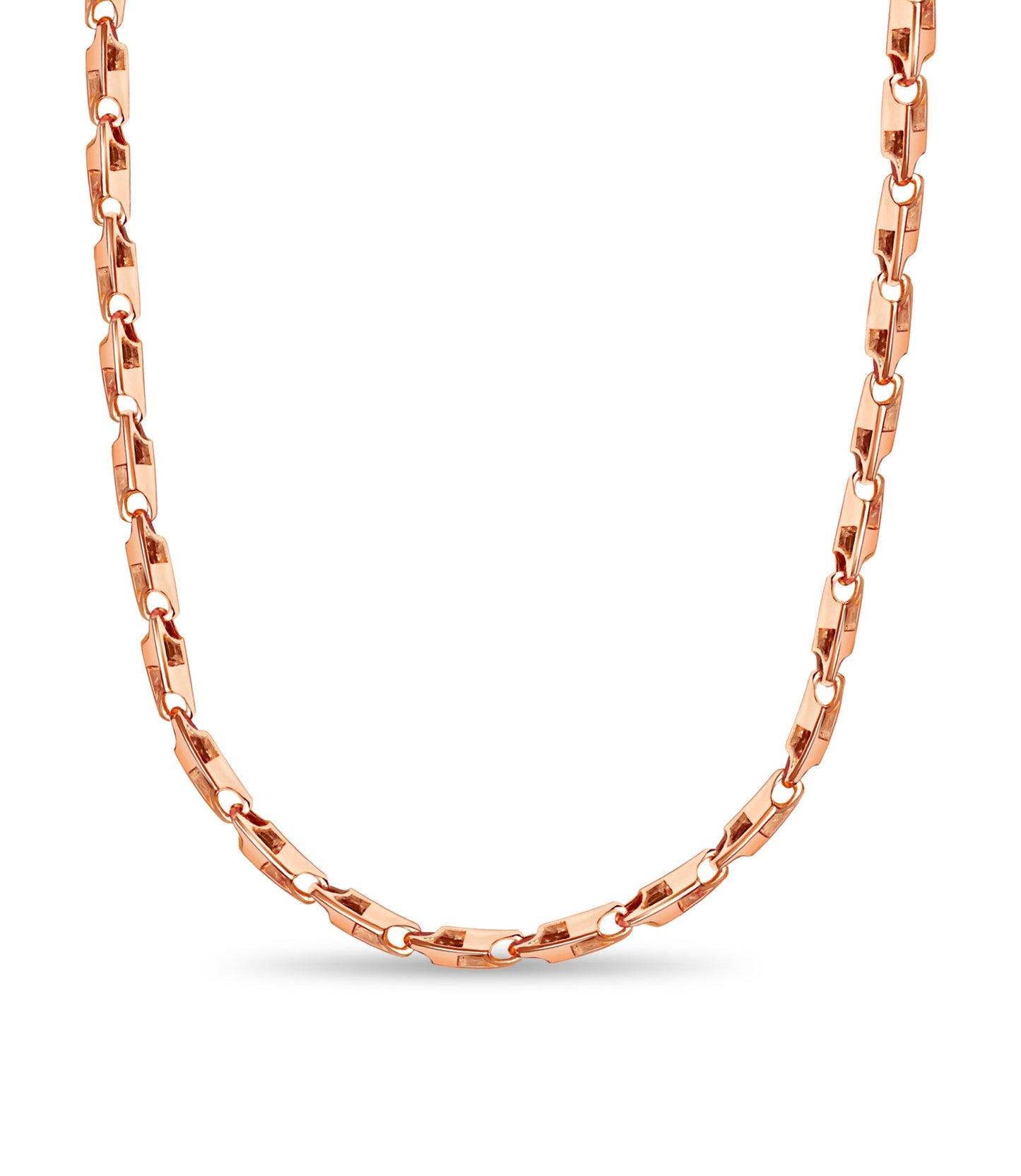 Rectangle Tube Solid White/Yellow/Rose Gold Handmade Necklace , 6mm, 16-30 Inch
