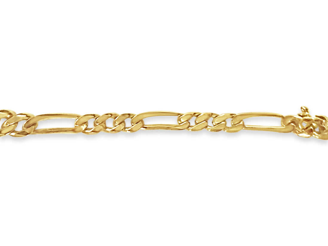 Figaro Solid White/Yellow/Rose Gold Handmade Necklace , 5mm, 16-30 Inch