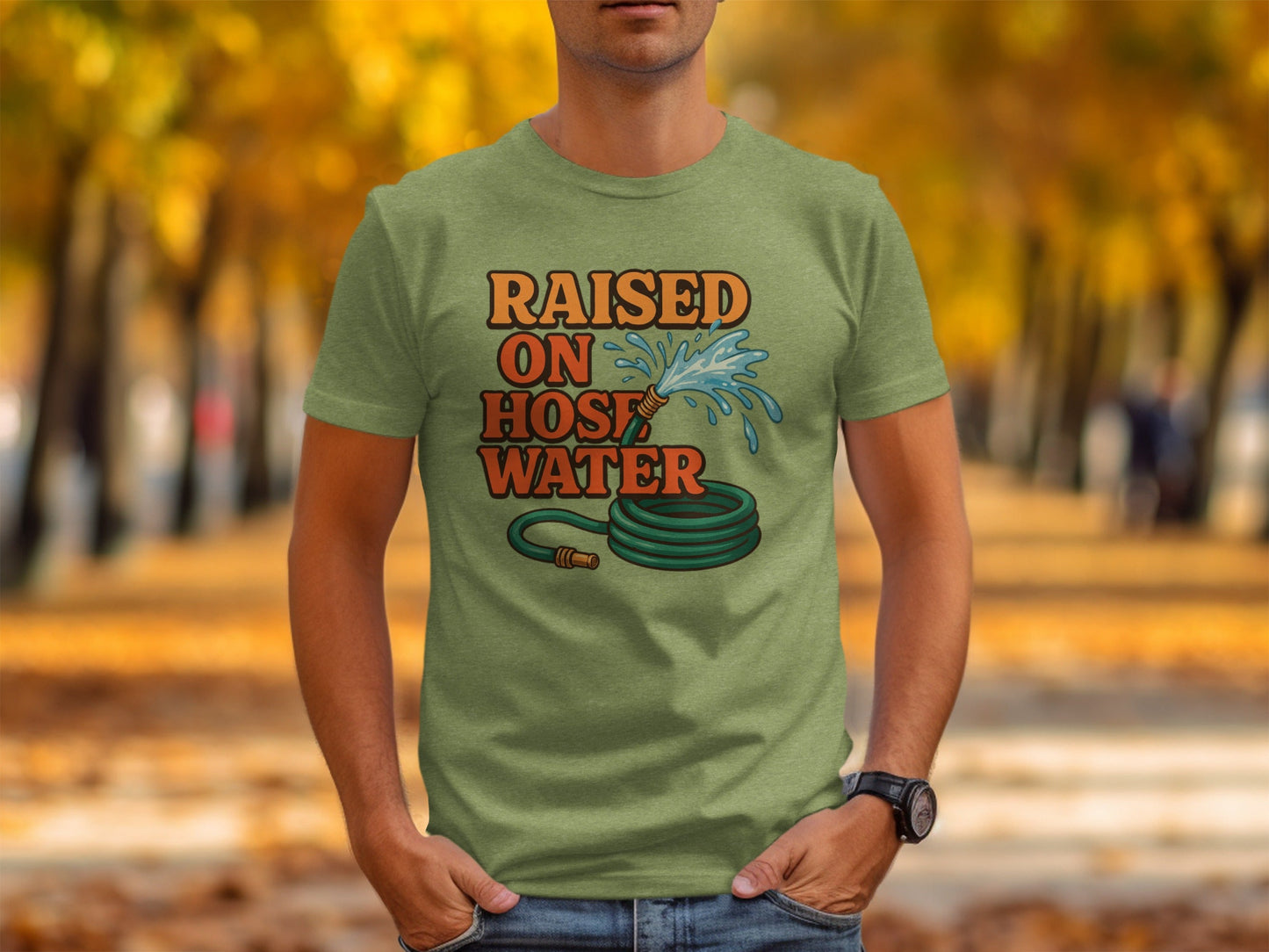 Raised On Hose Water Graphic Design Retro Style T-Shirt