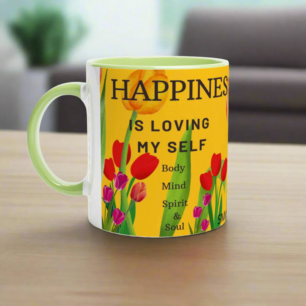 White 11oz Ceramic Mug with Color Inside