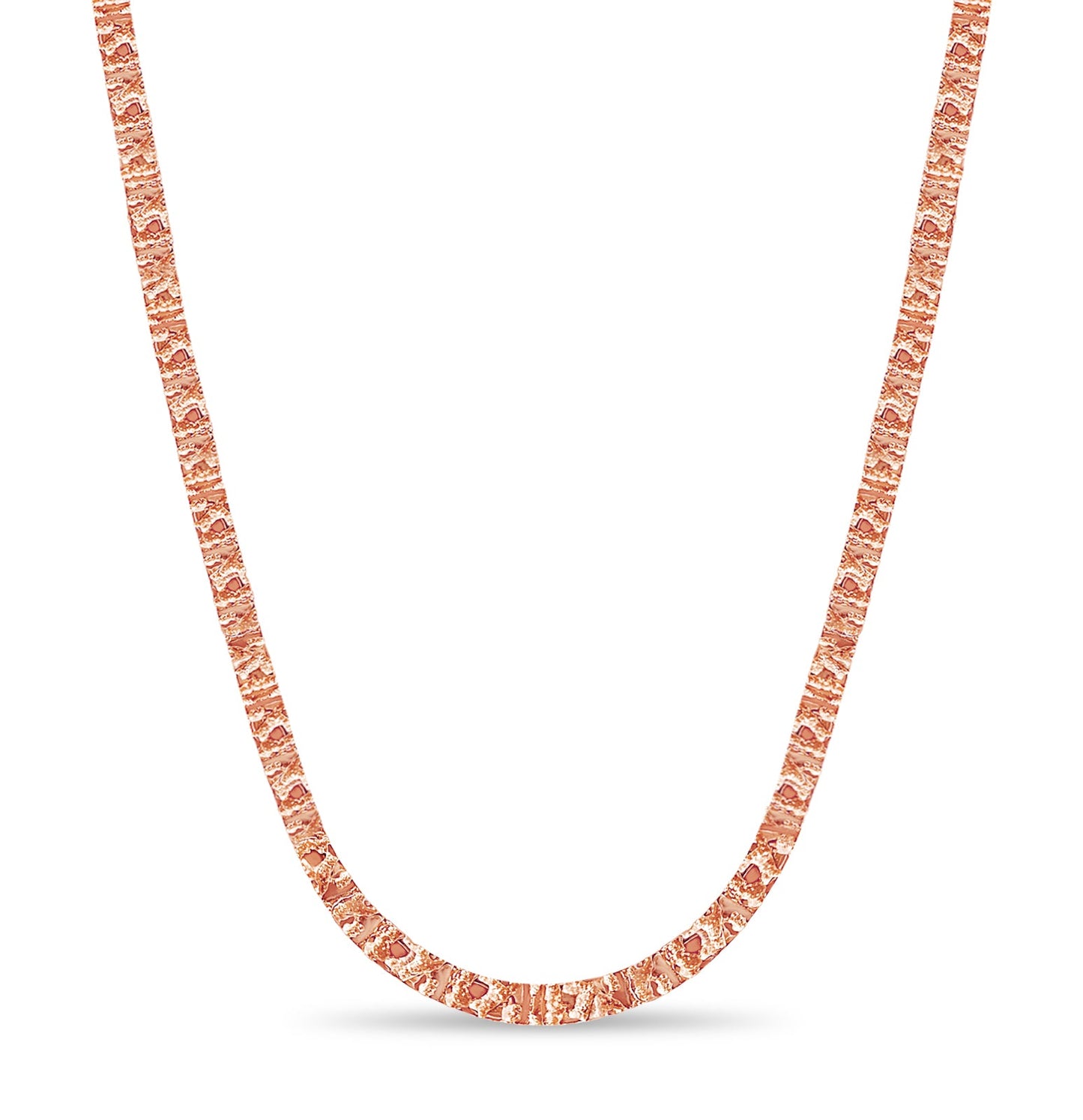 Nugget Solid White/Yellow/Rose Gold Handmade Necklace , 6mm, 16-30 Inch
