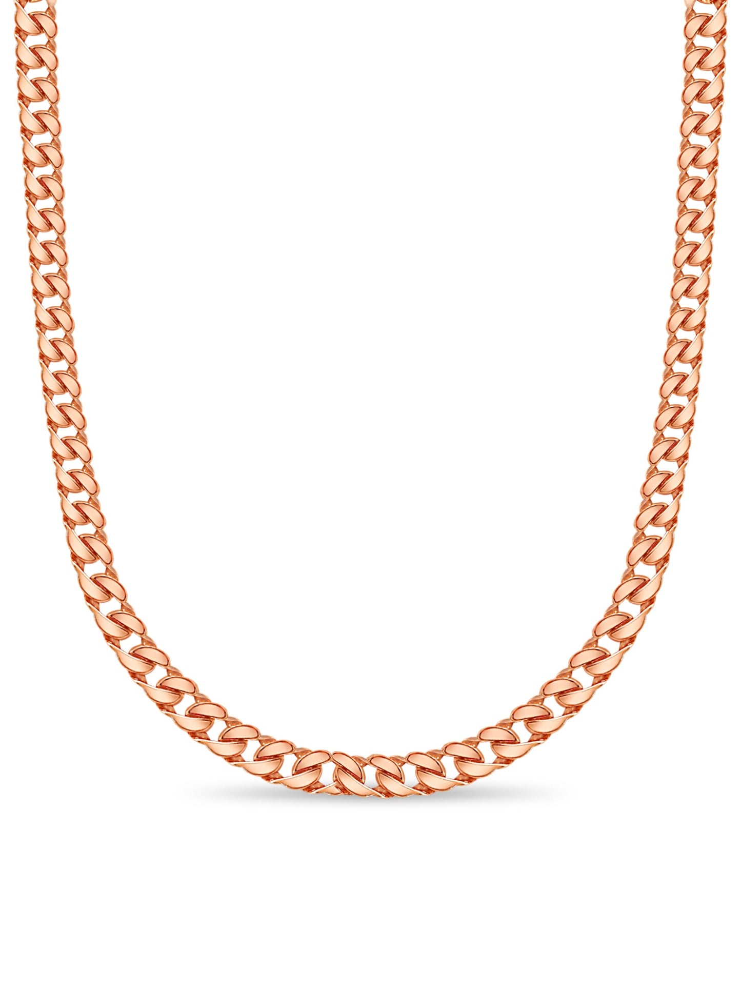 Curb Solid White/Yellow/Rose Gold Handmade Necklace , 20mm, 16-30 Inch