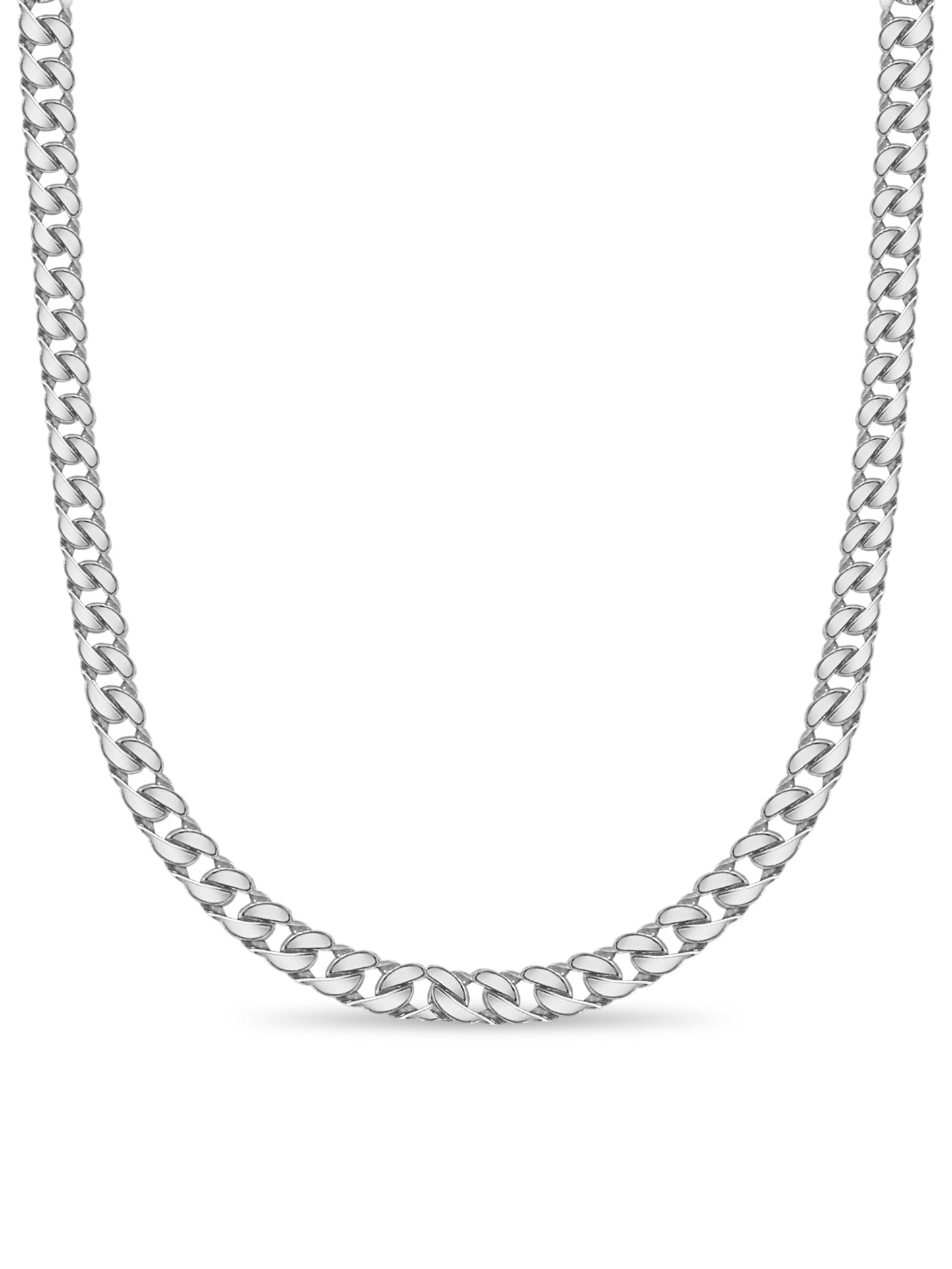 Curb Solid White/Yellow/Rose Gold Handmade Necklace , 20mm, 16-30 Inch