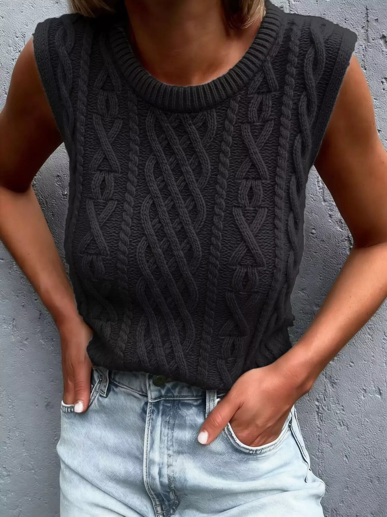 Cable Knit Sweater Vest
