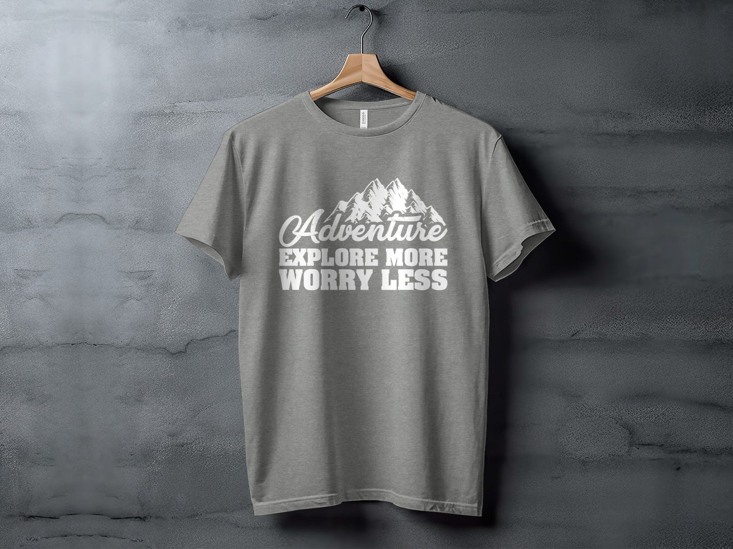 Adventure Explore More Worry Less Mountain Graphic T-Shirt