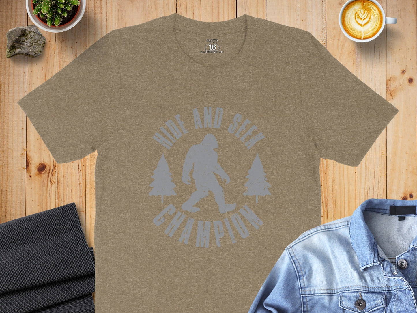 Hide and Seek Champion Bigfoot Funny Graphic Novelty T-Shirt