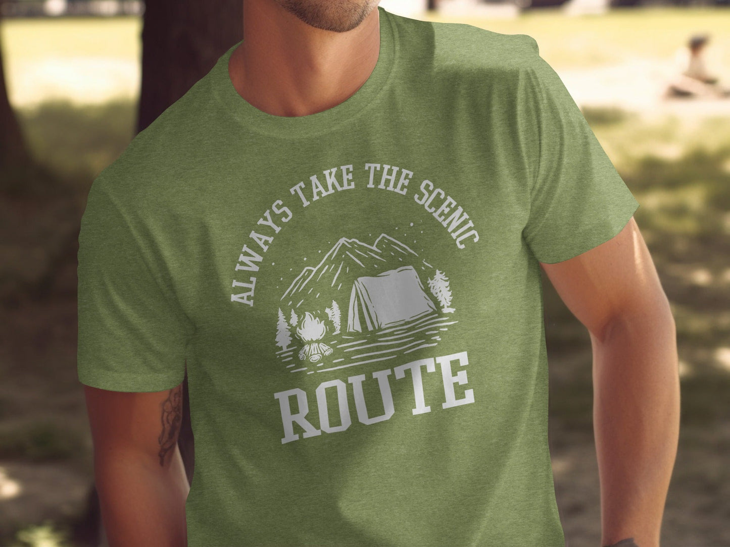 Always Take The Scenic Route Camping Adventure T-Shirt