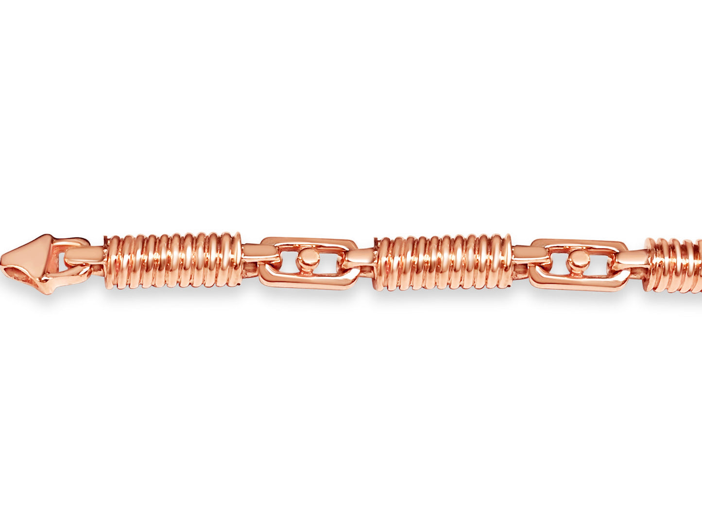Spiral Tube Solid White/Yellow/Rose Gold Handmade Necklace , 8mm, 16-30 Inch