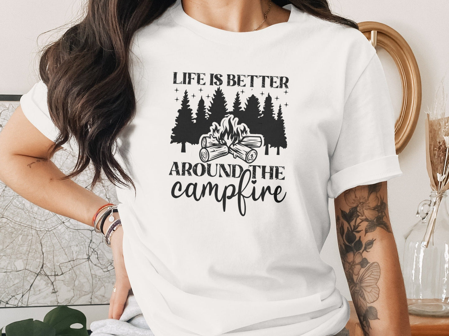 Life Is Better Around The Campfire Outdoor Adventure T-Shirt
