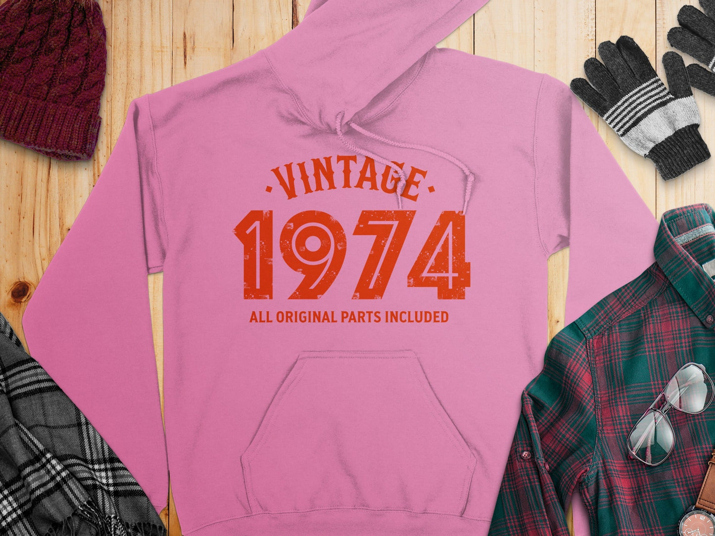 Vintage 1974 All Original Parts Included Design Hoodie