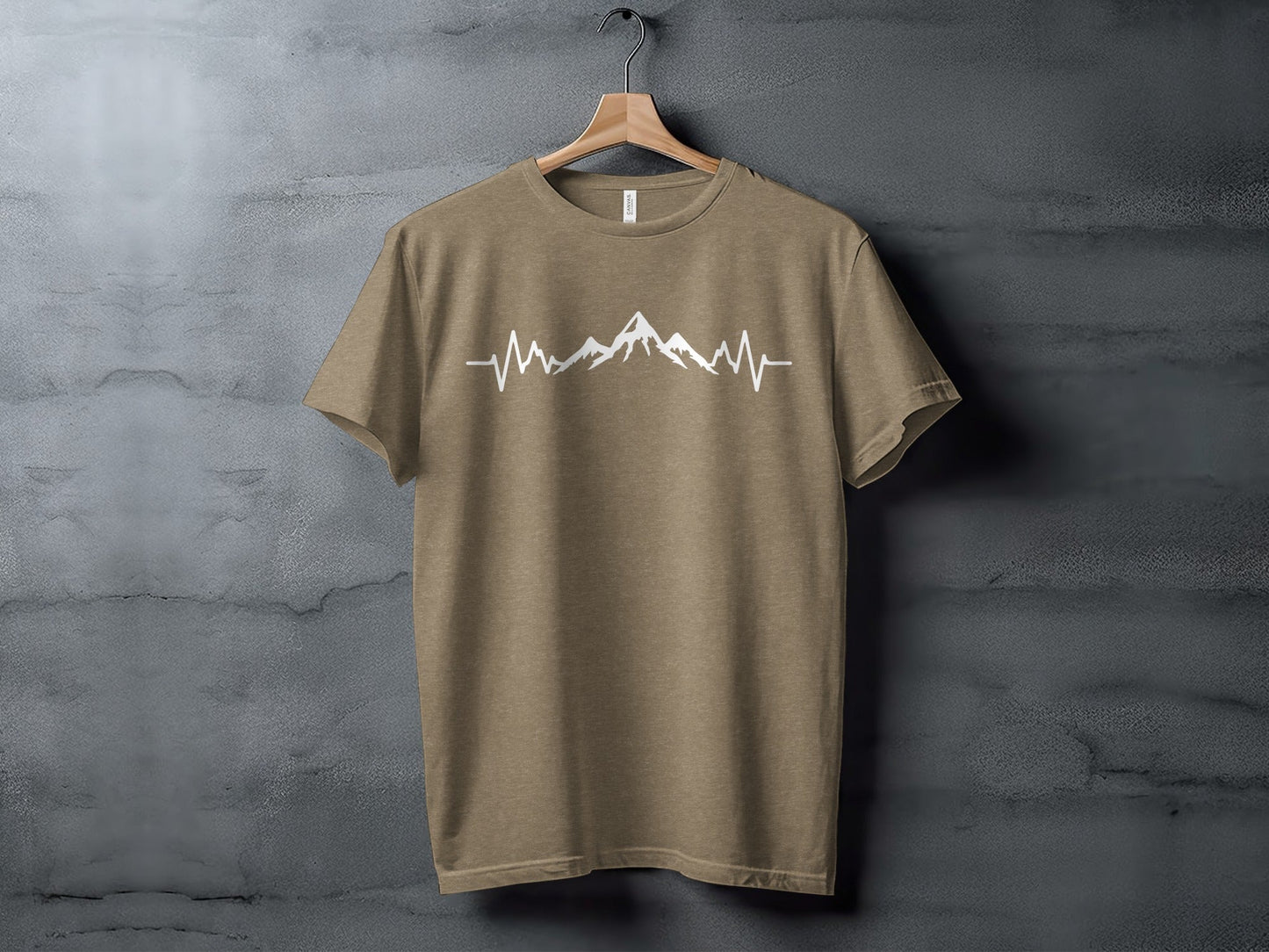 Mountain Heartbeat Line Illustration Graphic Design T-Shirt