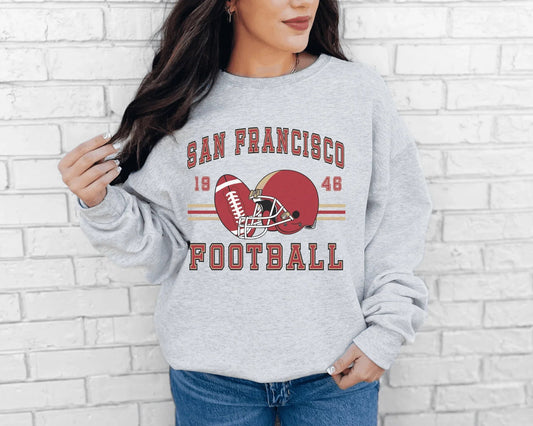 Vintage Inspired Football Crewneck Sweatshirt