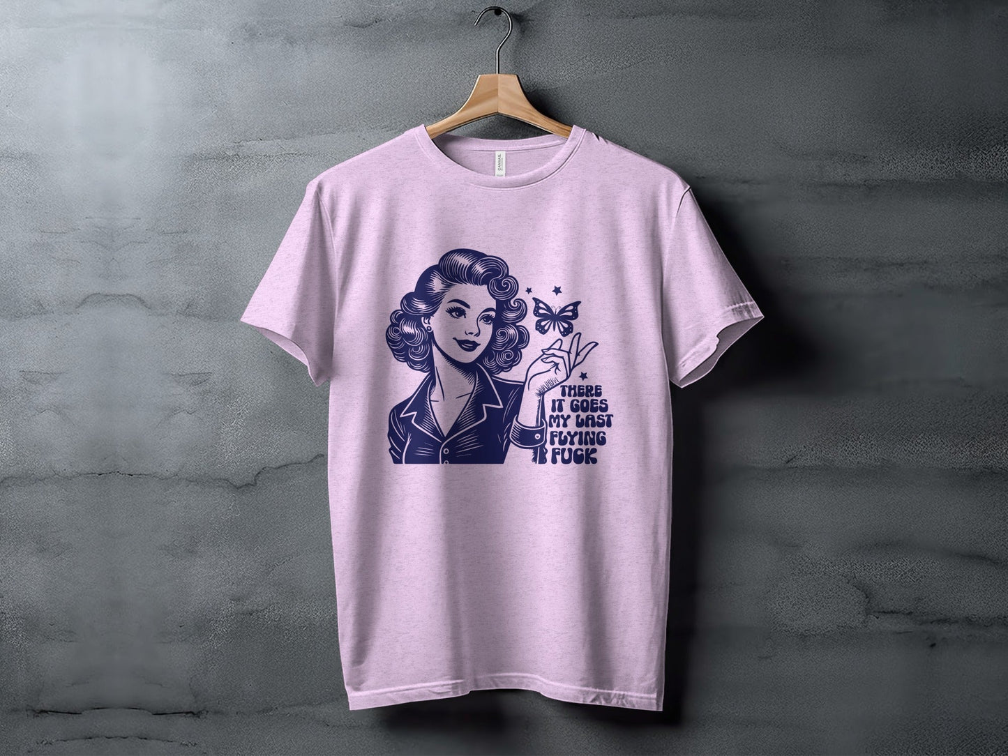 Retro Girl Butterfly Last Flying F Word Phrase T-Shirt