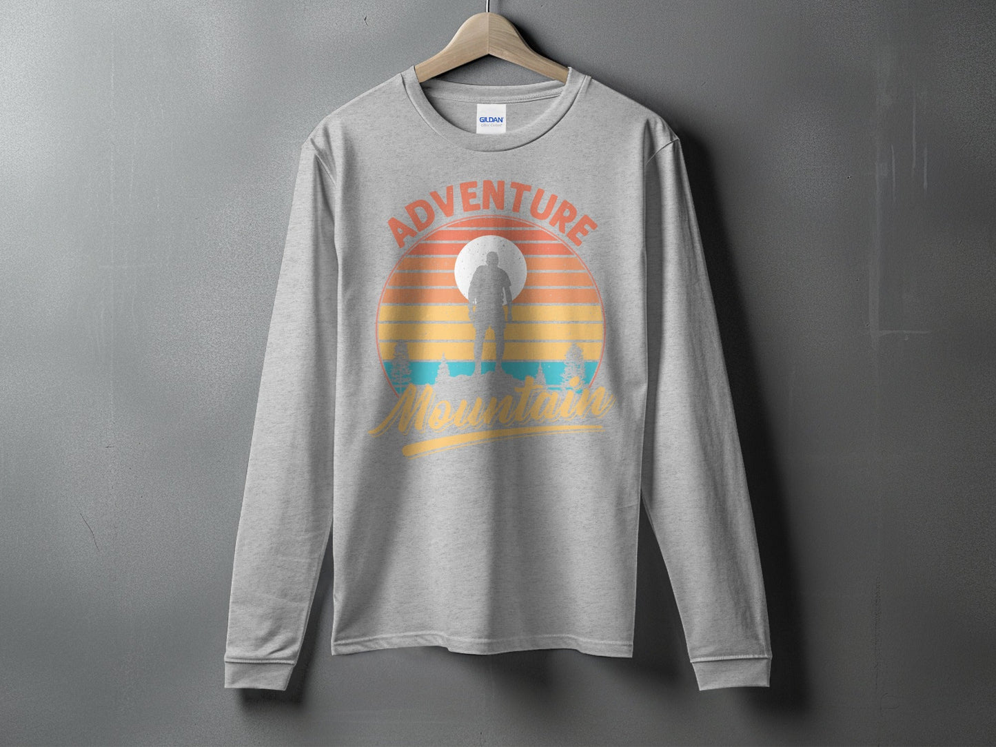 Adventure Above Mountain Sunset Graphic T-Shirt Long Sleeve T-Shirt
