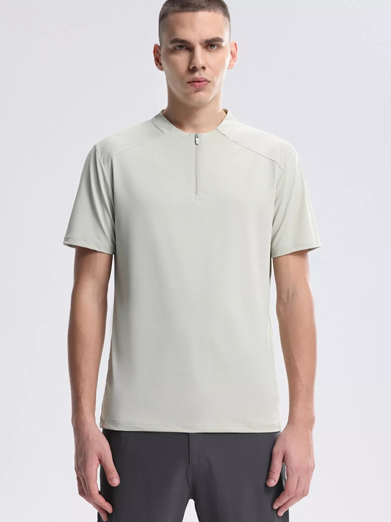 Men's Quarter Zip Short Sleeve Active T-Shirt