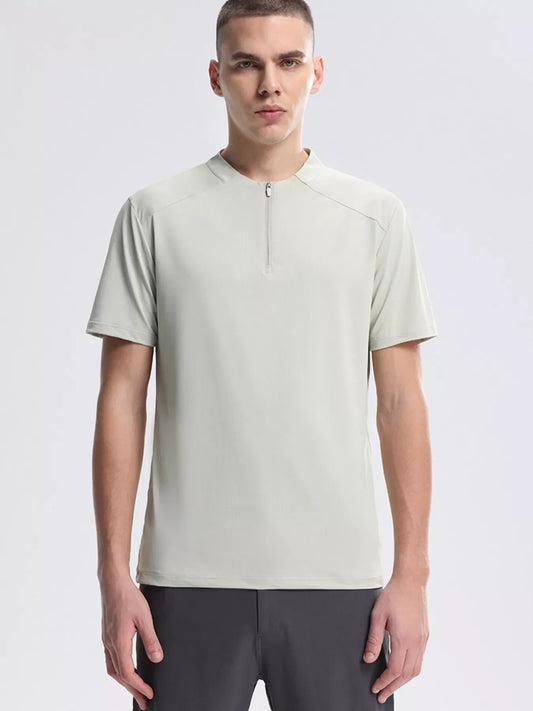 Men's Quarter Zip Short Sleeve Active T-Shirt