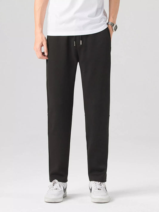 Men's Plus Size Casual Drawstring Straight-Leg Pants