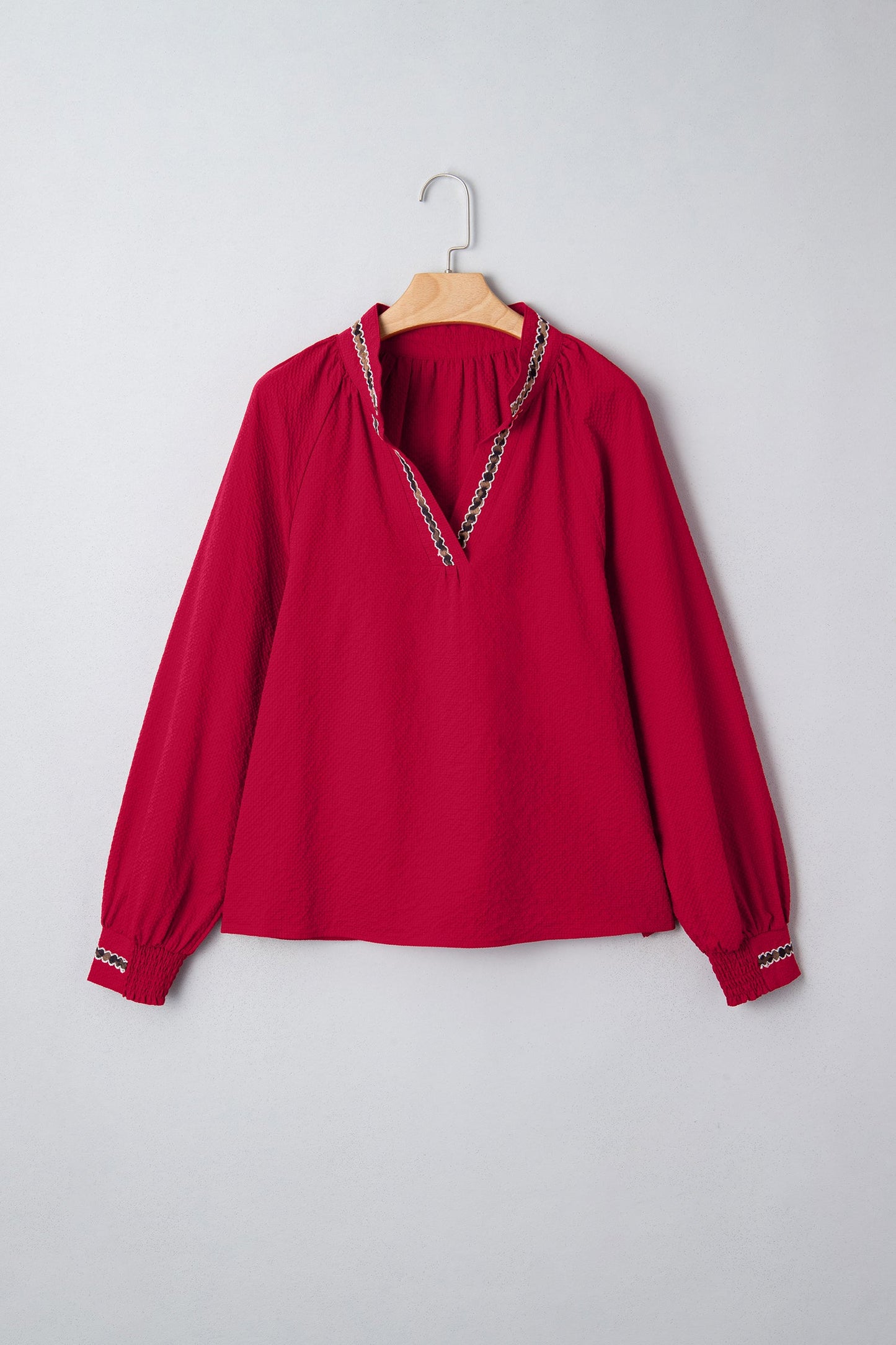 Eve Jacquard Print Textured Blouse