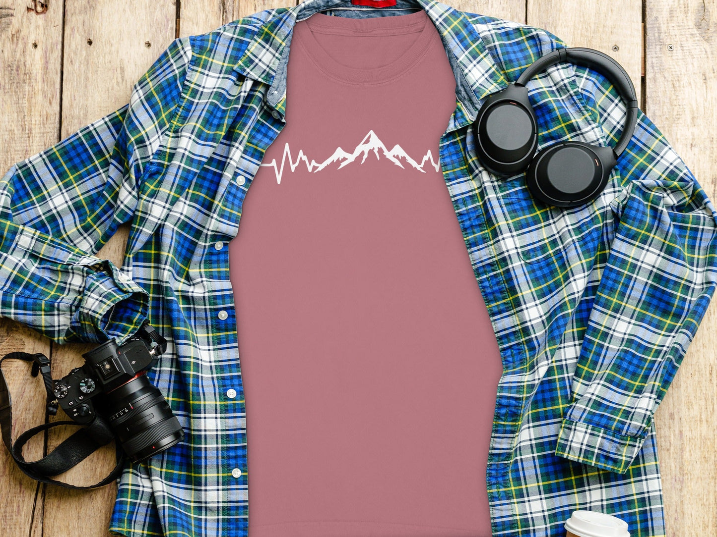 Mountains Heartbeat Nature Outdoors Adventure Long Sleeve T-Shirt