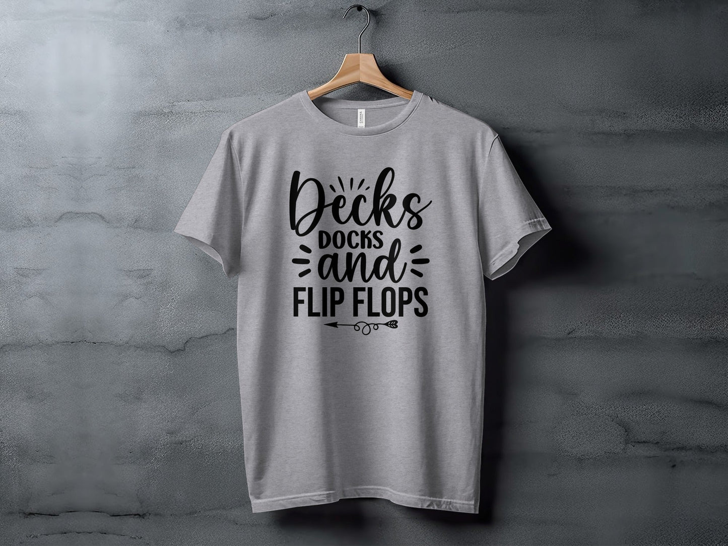 Decks Docks And Flip Flops Arrow Summer Funny T-Shirt