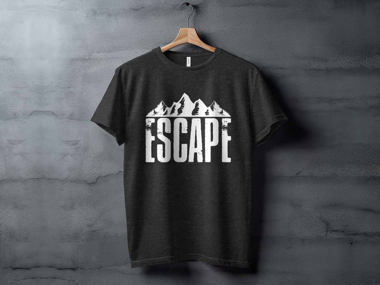 Escape Into The Mountains Outdoor Adventure Design T-Shirt