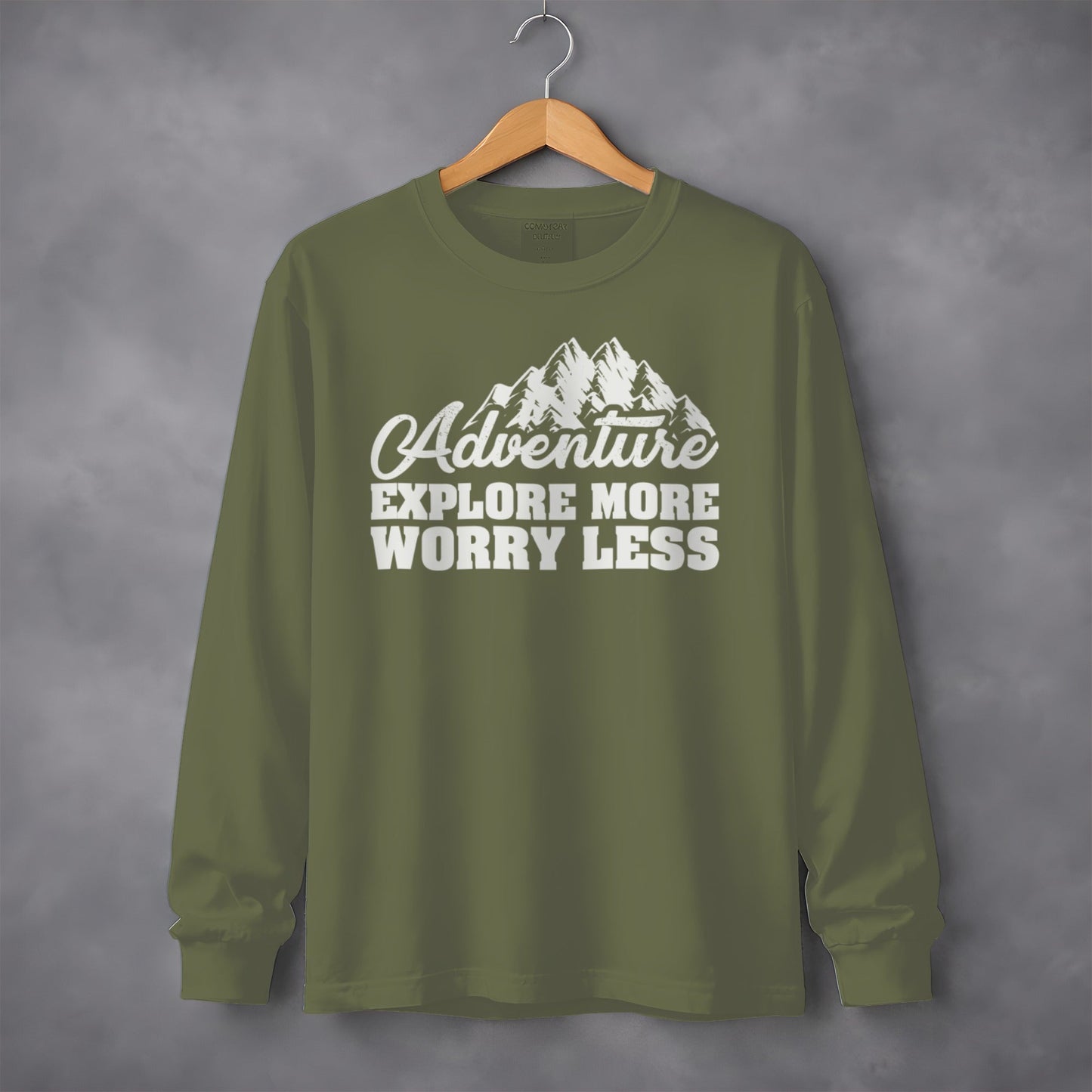 Adventure Explore More Worry Less Graphic Long Sleeve T-Shirt