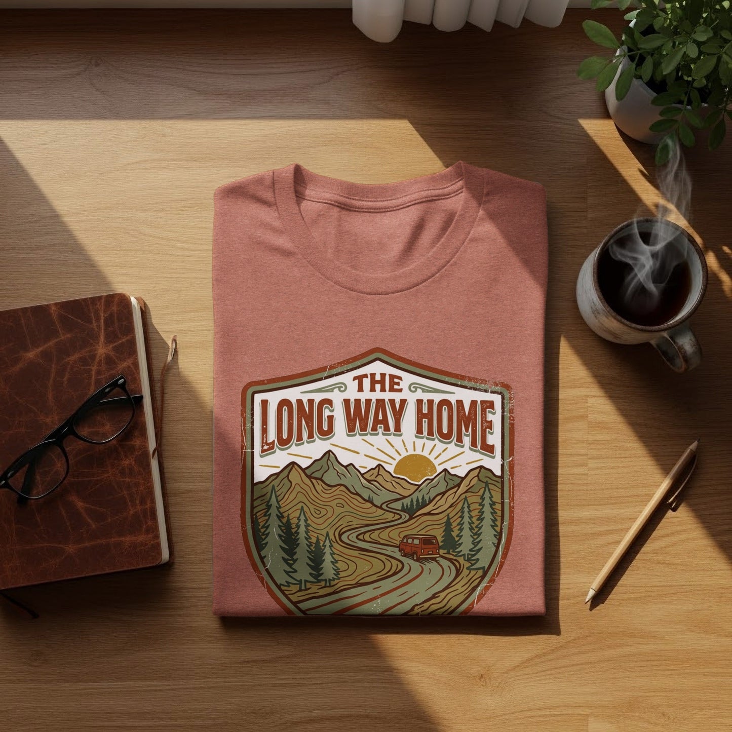 Rugged The Long Way Home - Vintage Adventure Wilderness Shirt