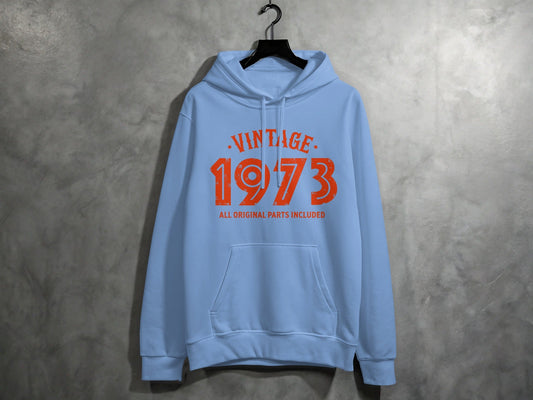 Vintage 1973 All Original Parts Included Graphic Design Hoodie