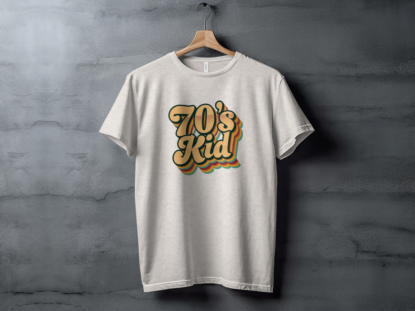 Retro Style 70s Kid With Colorful Layers T-Shirt