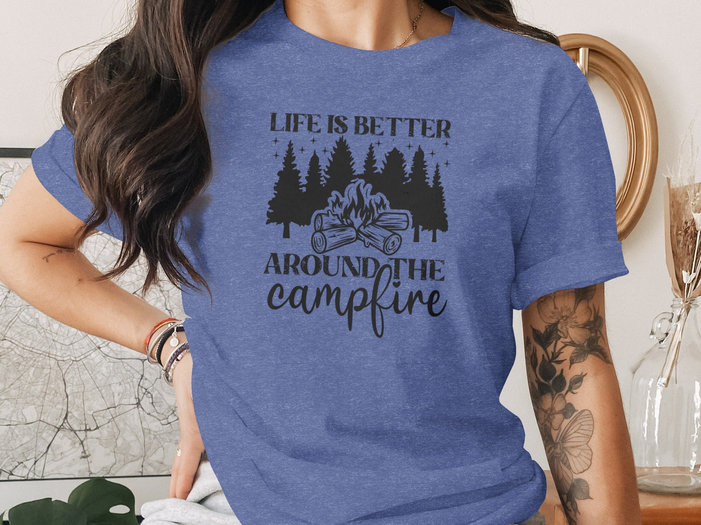 Life Is Better Around The Campfire Outdoor Adventure T-Shirt