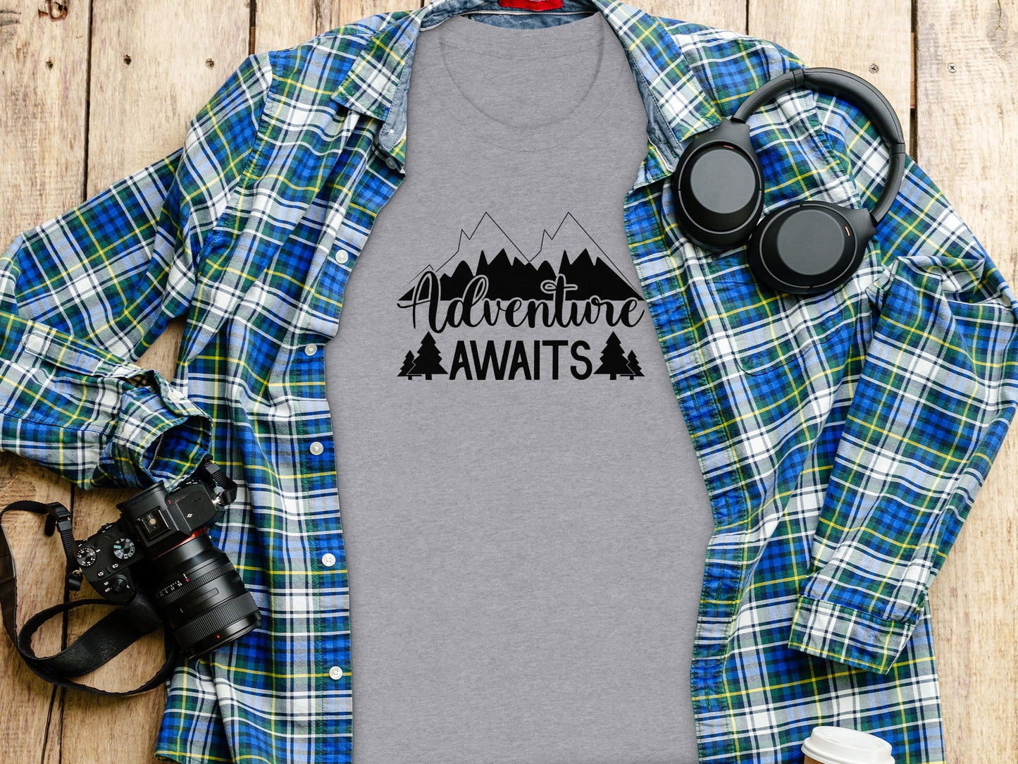 Adventure Awaits Mountains Nature Lover Graphic T-Shirt